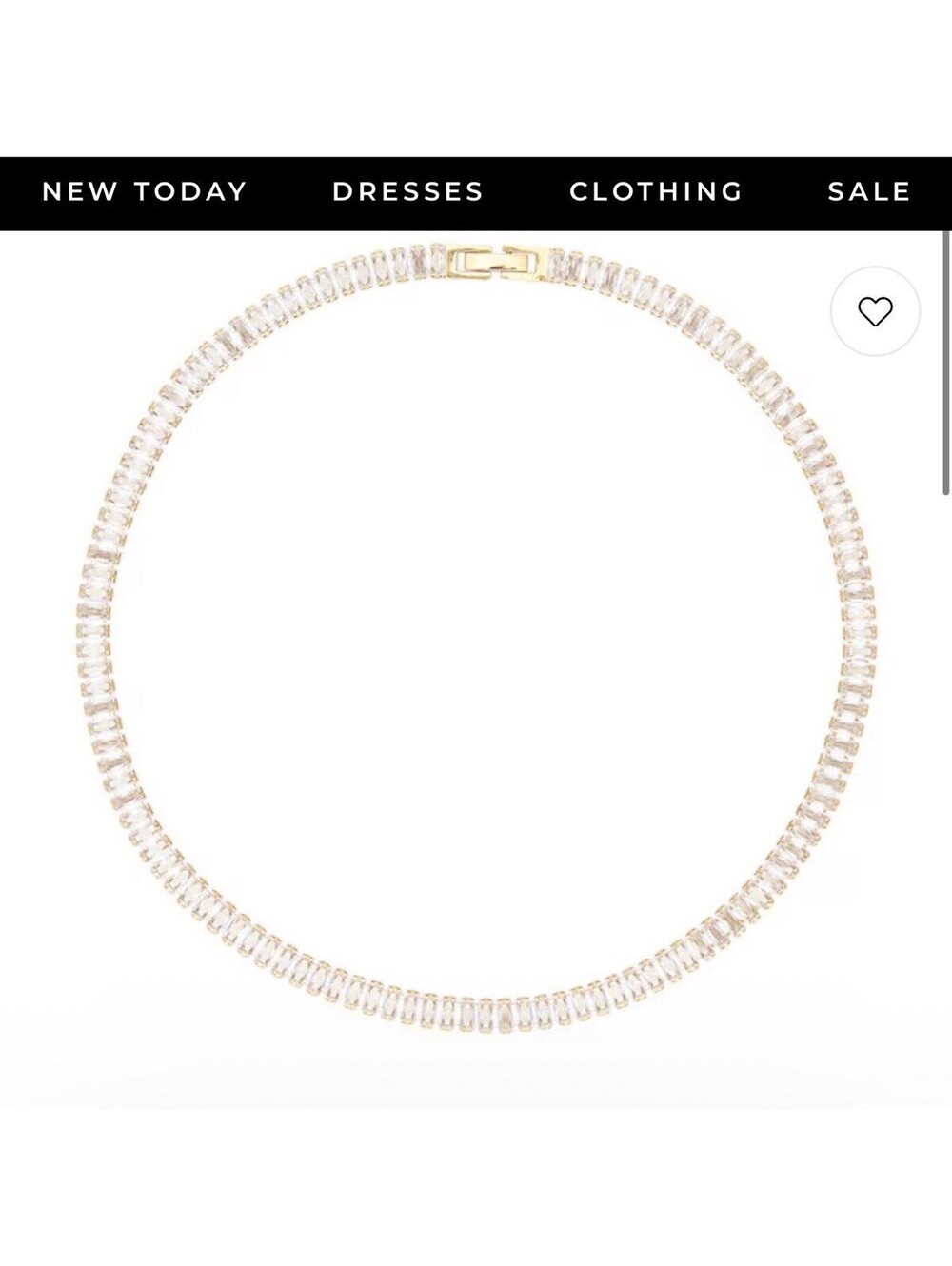 Mazin jewels Iced Baguette Tennis Necklace Gold & White Tennis REVOLVE AS/is